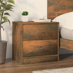 vidaXL Table de chevet Chêne fumé 40x30x40 cm Bois d'ingénierie pas cher