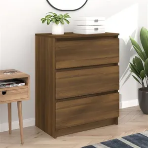 vidaXL Buffet Chêne marron 60x35x76 cm Bois d'ingénierie pas cher