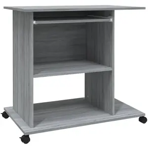 vidaXL Bureau d'ordinateur Sonoma gris 80x50x75 cm Bois d'ingénierie pas cher