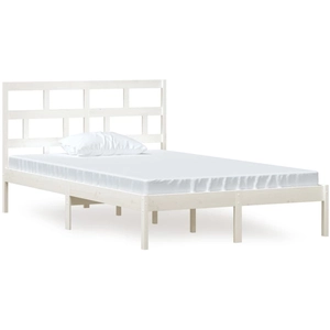 vidaXL Cadre de lit Blanc Bois de pin massif 120x200 cm pas cher