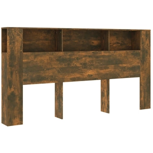 vidaXL Armoire de tête de lit Chêne fumé 200x18,5x104,5 cm pas cher