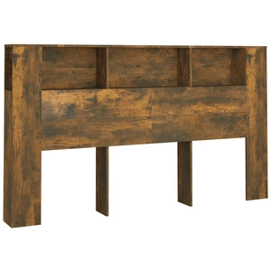 vidaXL Armoire de tête de lit Chêne fumé 180x18,5x104,5 cm pas cher
