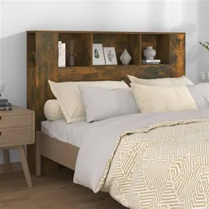 Comparateur de prix : vidaXL Armoire de tête de lit Chêne fumé 140x18,5x104,5 cm