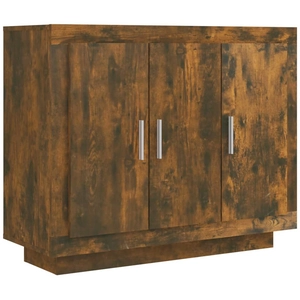 vidaXL Buffet Chêne fumé 92x35x75 cm Bois d'ingénierie pas cher