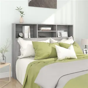 vidaXL Armoire de tête de lit Sonoma gris 140x19x103,5 cm pas cher