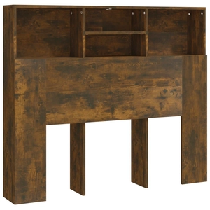 vidaXL Armoire de tête de lit Chêne fumé 120x19x103,5 cm pas cher