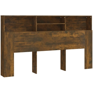vidaXL Armoire de tête de lit Chêne fumé 180x19x103,5 cm pas cher