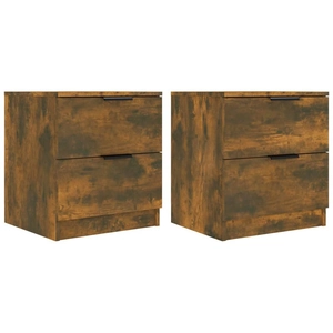 vidaXL Tables de chevet 2 pcs Chêne fumé Bois d'ingénierie pas cher