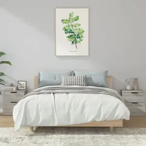vidaXL Tables de chevet 2 pcs Sonoma gris Bois d'ingénierie pas cher