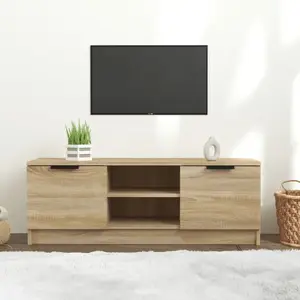 vidaXL Meuble TV Chêne sonoma 102x35x36,5 cm Bois d'ingénierie pas cher
