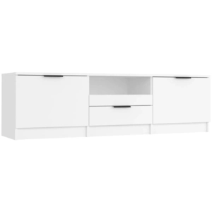 vidaXL Meuble TV Blanc 140x35x40 cm Bois d'ingénierie pas cher