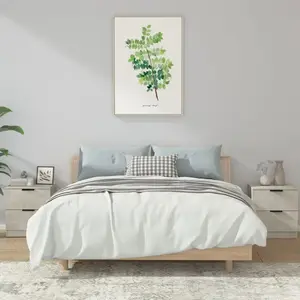 vidaXL Tables de chevet 2 pcs Gris béton Bois d'ingénierie pas cher