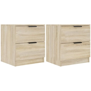 vidaXL Tables de chevet 2 pcs Chêne Sonoma Bois d'ingénierie pas cher