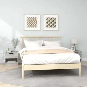 vidaXL Tables de chevet 2 pcs Gris béton Bois d'ingénierie pas cher