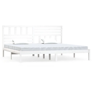 vidaXL Cadre de lit Blanc Bois de pin massif 200x200 cm pas cher