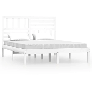 vidaXL Cadre de lit Blanc Bois de pin massif 160x200 cm pas cher
