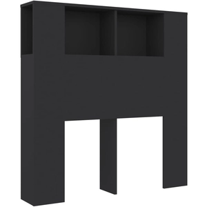 vidaXL Armoire de tête de lit Noir 100x18,5x104,5 cm pas cher