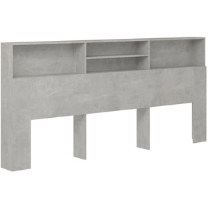 vidaXL Armoire de tête de lit Gris béton 220x19x103,5 cm pas cher