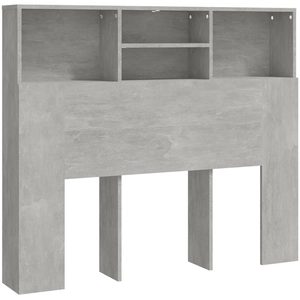 vidaXL Armoire de tête de lit Gris béton 120x19x103,5 cm pas cher