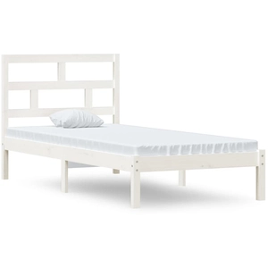 vidaXL Cadre de lit Blanc 90x190 cm Simple Bois massif pas cher