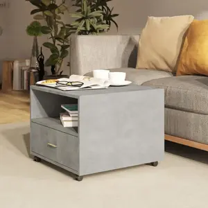 vidaXL Table basse gris béton 55x55x40 cm bois d'ingénierie pas cher