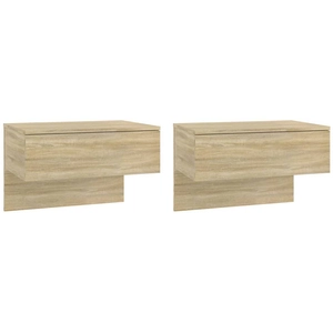 vidaXL Tables de chevet murales 2 pcs Chêne sonoma pas cher