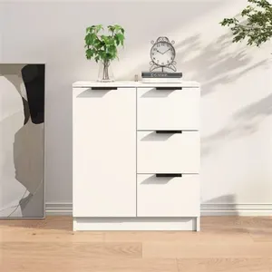 Comparateur de prix : vidaXL Buffet Blanc 60x30x70 cm Bois d'ingénierie