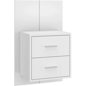 vidaXL Table de chevet murale Blanc brillant pas cher