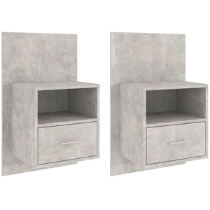 vidaXL Tables de chevet murales 2 pcs Gris béton pas cher