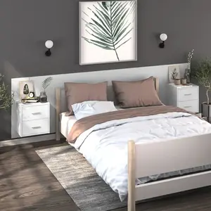 vidaXL Tables de chevet murales 2 pcs Blanc pas cher