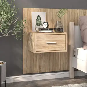 vidaXL Table de chevet murale Chêne sonoma pas cher