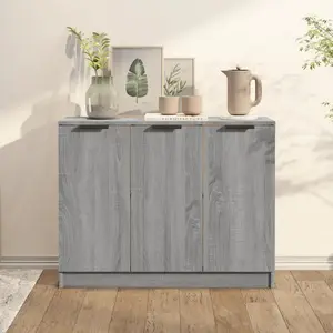 vidaXL Buffet Sonoma gris 90,5x30x70 cm Bois d'ingénierie pas cher