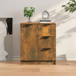 vidaXL Buffet Chêne fumé 60x30x70 cm Bois d'ingénierie pas cher