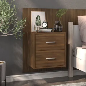 vidaXL Table de chevet murale Chêne marron pas cher