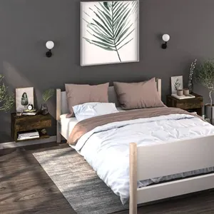 vidaXL Tables de chevet murales 2 pcs Chêne fumé pas cher