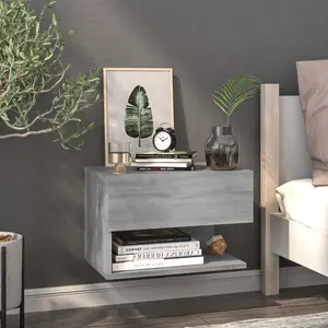 vidaXL Table de chevet murale Sonoma gris pas cher