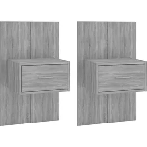 vidaXL Tables de chevet murales 2 pcs Sonoma gris pas cher