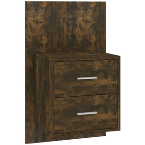 vidaXL Table de chevet murale Chêne fumé pas cher
