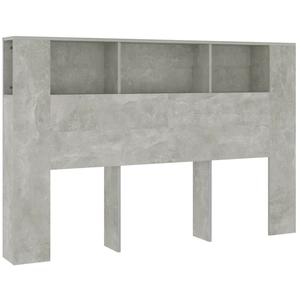 vidaXL Armoire de tête de lit Gris béton 160x18,5x104,5 cm pas cher
