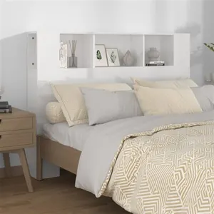 Comparateur de prix : vidaXL Armoire de tête de lit Blanc brillant 140x18,5x104,5 cm