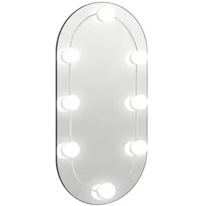 vidaXL Miroir avec éclairage LED 60x30 cm Verre Ovale pas cher