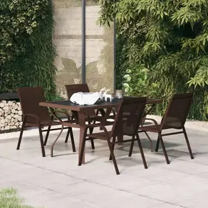 vidaXL Ensemble à manger de jardin 5 pcs Marron et noir pas cher