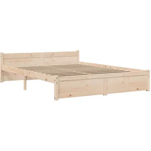 vidaXL Cadre de lit Bois massif 160x200 cm pas cher