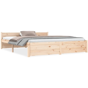 vidaXL Cadre de lit bois massif 90x190 cm simple pas cher