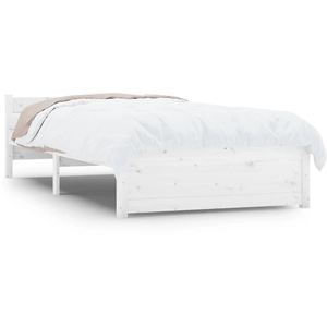 vidaXL Cadre de lit Blanc Bois massif 90x190 cm Simple pas cher