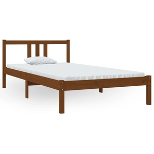 vidaXL Cadre de lit Marron miel Bois massif 100x200 cm pas cher