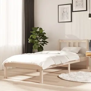 vidaXL Cadre de lit sans matelas bois massif 75x190 cm pas cher