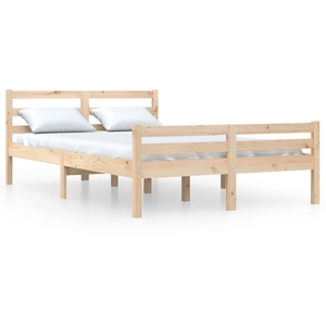 vidaXL Cadre de lit bois massif 150x200 cm très grand pas cher