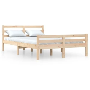 vidaXL Cadre de lit Bois massif 160x200 cm pas cher