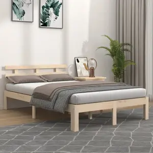 vidaXL Cadre de lit bois massif 180x200 cm super king pas cher